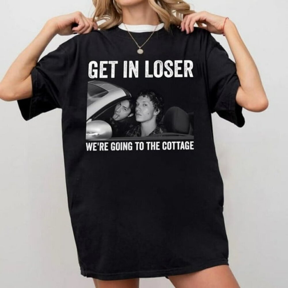 Get In Loser We're Going To The Cottage T-Shirt Retro Hockey Romance Shirt .